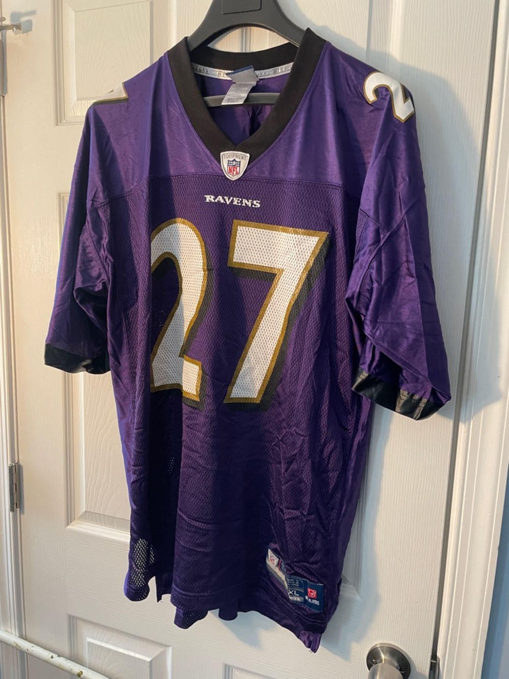 NFL Baltimore Ravens Purple and White #27 Jersey